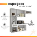 Ver imagem 5 de Armário de Cozinha Completa Suspenso com Balcão 6 Portas 1 Gaveta Belíssima Branco Aramóveis