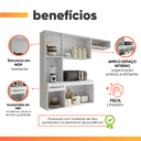 Ver imagem 4 de Armário de Cozinha Completa Suspenso com Balcão 6 Portas 1 Gaveta Belíssima Branco Aramóveis