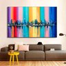 Quadro Abstrato Cidade Multicolorida - Tela Única - 120 x 90 cm - Branca - 1