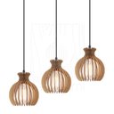 Ver imagem 4 de Luminaria Pendente Desmontada Tripla Cq Nacar Madeira Mdf Cor:rústico