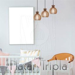 Luminaria Pendente Desmontada Tripla Cq Nacar Madeira Mdf Cor:rústico - 3