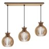 Luminaria Pendente Desmontada Tripla Cq Nacar Madeira Mdf Cor:rústico - 1