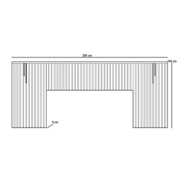 Cabeceira Cama Box Casal Queen King Ripada com Led 250cm Lice D05 Ypê - Lyam Decor - 4