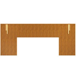 Cabeceira Cama Box Casal Queen King Ripada com Led 250cm Lice D05 Ypê - Lyam Decor - 1