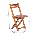 Ver imagem 2 de Conjunto Mesa Dobrável com 2 Cadeiras 100% Madeira de Lei Ypê Cerejeira