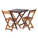 Ver imagem 1 de Conjunto Mesa Dobrável com 2 Cadeiras 100% Madeira de Lei Ypê Cerejeira