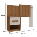 Ver imagem 2 de Cabeceira Solteiro com Mesa de Cabeceira 2 Gavetas Rimo Angra Jequitibá/offwhite