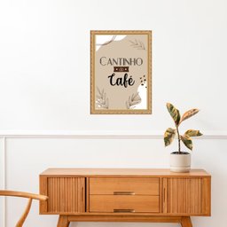 Quadro Cantinho do Café Moldura Dourada 45x34cm:com Vidro - 1