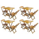 Ver imagem 1 de Kit 4 Jogos De Mesa Dobravel Com 2 Cadeiras De Madeira 70X70 - Mel - Amarelo
