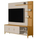 Ver imagem 1 de Estante Painel para Tv 70 Pol Pés Retrô 200cm Homero L05 Tauari Off White Fosco - Lyam Decor