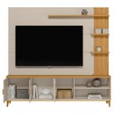 Ver imagem 4 de Estante Painel para Tv 70 Pol Pés Retrô 200cm Homero L05 Tauari Off White Fosco - Lyam Decor