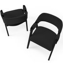 Ver imagem 6 de Kit 2 Cadeiras Sala de Jantar Estar Living Estofada Suran L02 Preto Bouclê Preto - Lyam Decor