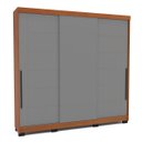 Ver imagem 1 de Roupeiro Lisboa 3 Portas de Correr 4 Gavetas 217x213cm Freijó/Cinza 240846