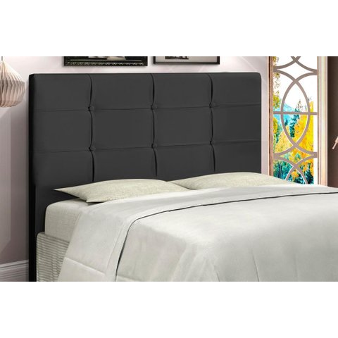 Cabeceira Casal Queen Jbe Moveis Style 164cm Preta Para Cama Box 158cm Decoração Quarto