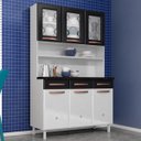 Ver imagem 1 de Cozinha De Aço Compacta Mirage New 6 Portas 3 Gavetas Branco/Preto - Telasul