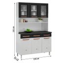 Ver imagem 4 de Cozinha De Aço Compacta Mirage New 6 Portas 3 Gavetas Branco/Preto - Telasul
