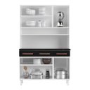 Ver imagem 3 de Cozinha De Aço Compacta Mirage New 6 Portas 3 Gavetas Branco/Preto - Telasul