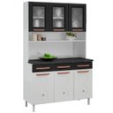 Ver imagem 2 de Cozinha De Aço Compacta Mirage New 6 Portas 3 Gavetas Branco/Preto - Telasul
