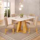 Ver imagem 7 de Mesa Jantar Kiara e 4 Cadeiras Yasmin Cedro Veludo Kraft Dj Moveis