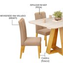 Ver imagem 5 de Mesa Jantar Kiara e 4 Cadeiras Yasmin Cedro Veludo Kraft Dj Moveis