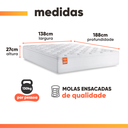 Ver imagem 4 de Cama Box Baú Colchão Casal Molas Ensacadas Real 138x188x68cm Branco / Bege Inducol