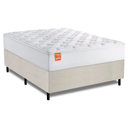 Ver imagem 1 de Cama Box Baú Colchão Casal Molas Ensacadas Real 138x188x68cm Branco / Bege Inducol