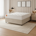 Ver imagem 2 de Cama Box Baú Colchão Casal Molas Ensacadas Real 138x188x68cm Branco / Bege Inducol
