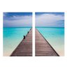 Quadro Mar Deck Pier Paradisíaco - Kit 2 telas - 60 x 40 cm - Preta - 2