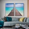 Quadro Mar Deck Pier Paradisíaco - Kit 2 telas - 60 x 40 cm - Preta - 1