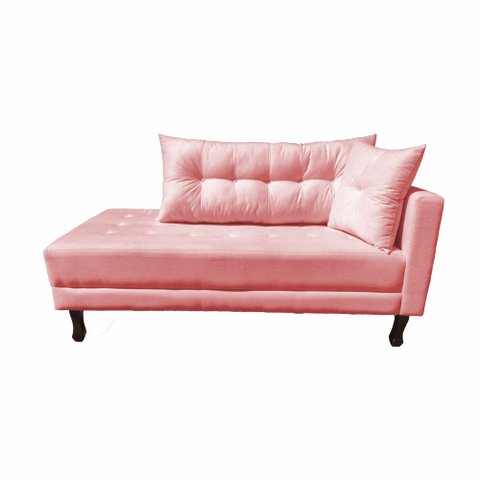 Divã Recamier Troya 2,00 Cm Lado Direito Suede Rose