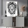 Quadro Leão e Cruz Branco - Tela Única - 120 x 90 cm - Chassi - 1