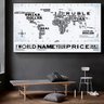 Quadro Mapa Mundi Mercado Financeiro- Tela Única - 90 x 60 cm - Preta - 1