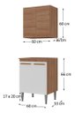 Ver imagem 3 de Balcão Multiuso Cooktop Joia 60cm + Aereo Madeirado/Branco Mesclado