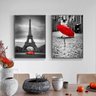 Quadro Paris e Guarda Chuva - Kit 2 telas - 150 x 100 cm - Branca - 1