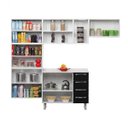 Ver imagem 2 de Cozinha Compacta 4 Peças 13 Portas 3 de Vidro e Balcão com Tampo e 4 Gavetas Criativa Itatiaia