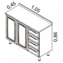 Ver imagem 4 de Cozinha Compacta 4 Peças 13 Portas 3 de Vidro e Balcão com Tampo e 4 Gavetas Criativa Itatiaia