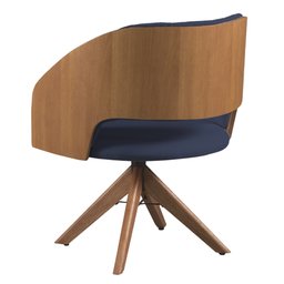 Poltrona Decorativa Giratória Núbia para Sala de Estar Veludo Azul - Mobília Mobília - 3