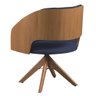 Poltrona Decorativa Giratória Núbia para Sala de Estar Veludo Azul - Mobília Mobília - 3