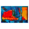 Quadro Abstrato Vermelho Coral e Azul - Tela Única - 120 x 90 cm - Chassi - 2