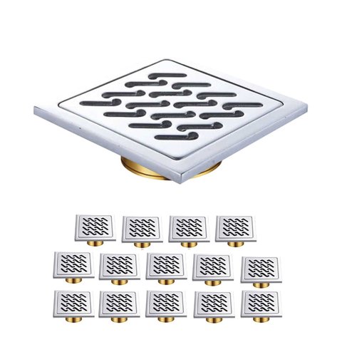 Ralo 10x10 Aço Inox Banheiro Anti Odor Kit 14 Uni Anti Inseto Box Higienico Quintal Lavanderia Lavab