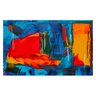 Quadro Abstrato Vermelho Coral e Azul - Tela Única - 120 x 90 cm - Preta - 2