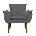 Ver imagem 2 de Kit 4 Poltronas Decorativa Sala e Quarto Opala Suede Herrero:cinza