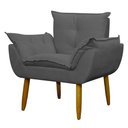 Ver imagem 3 de Kit 4 Poltronas Decorativa Sala e Quarto Opala Suede Herrero:cinza
