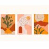 Quadro Abstrato Sertão Cores Quentes - Kit 3 telas - 150 x 70 cm - Chassi - 2