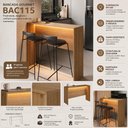 Ver imagem 2 de Mesa Bancada Gourmet Americana Rolls 115cm com Iluminação LED Mel - Prodecor Móveis