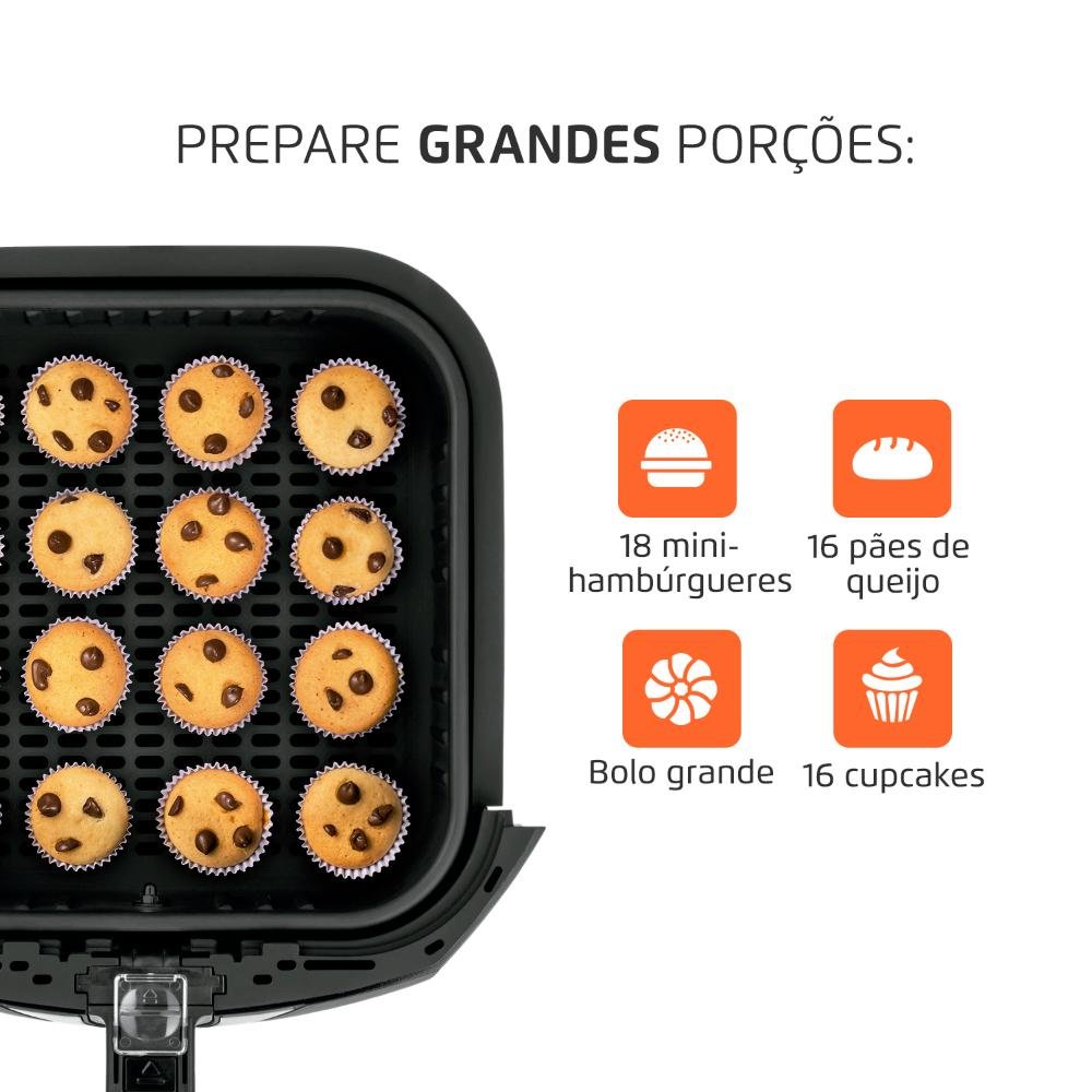 Fritadeira Elétrica Air Fryer sem Óleo 6l Mondial Afn-60-bi 1900w Preto/inox 127v - 3