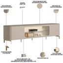 Ver imagem 4 de Rack para Sala de Estar Tv 85 Pol com Led Elysia L05 Off White Fosco - Lyam Decor