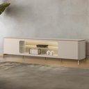 Ver imagem 2 de Rack para Sala de Estar Tv 85 Pol com Led Elysia L05 Off White Fosco - Lyam Decor