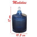 Ver imagem 3 de Bomboniere de Vidro Grosso Azul com Detalhe em Metal 17cm