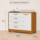 Ver imagem 7 de Quarto de Bebê Zaki Completo, Berço 2 em 1 Guarda-Roupa 4 Portas| Cômoda Sapateira 100% MDF Branco/Savana
